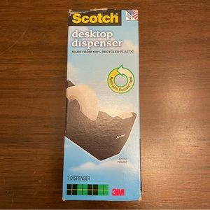 Scotch Desktop Tape Dispenser C-38 Black Office Desk Gift Wrap Recycled Plastic
